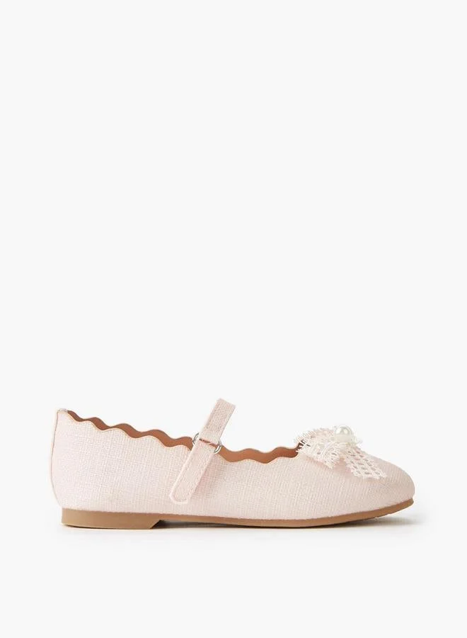 JUNIORS Girls Hook & Loop Ballerina Shoes